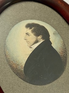 lot 21 image: Small Antique Framed Portrait 1800s