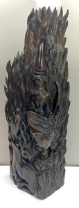 lot 76 image: Vintage Balinese Wood Carved Sculpture Sita & Golden Deer Hindu Ramayana