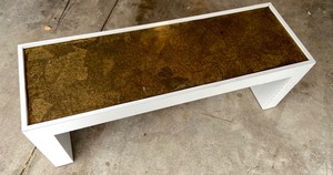 lot 82 image: Vintage Heavy White w Resin Top Coffee Table