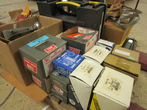 lot 134 image: ASSRTD. HARDWARE, WOOD SCREWS, ROOFING NAILS, TRIM NAILS, WASHERS, GUTTER SCREWS, MORE