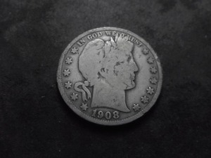 lot 68 image: 1908 D Barber Half Dollar
