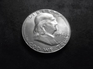 lot 93 image: 1954 S Franklin Half Dollar