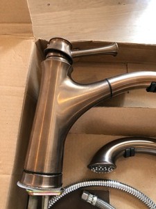 lot 23 image: Delta Brizo Bronze Pull Down Sprayer Faucet (New)