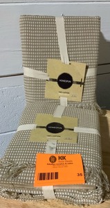 lot 35 image: 2 LINTEX Homespun Fringed 60 in. x 102 in. Ecru 100% Cotton Tablecloths NOT USED SEE PICS