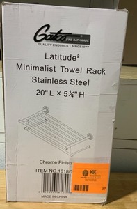 lot 37 image: GATCO LATITUDE II 18 IN. TOWEL RACK IN CHROME NOT USED SEE PICS