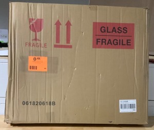 lot 46 image: KATE AND LAUREL Medium Rectangle Gold Beveled Glass Contemporary Mirror (28.75 in. H x 22.75 in. W) NOT USED SEE PICS