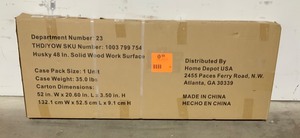 lot 47 image: HUSKY 1.25 IN. H X 48 IN. X 18 IN. D SOLID WOOD WORK SURFACE NOT USED SEE PICS