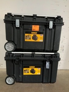 lot 52 image: 2 DEWALT Tough Chest 38 in. 63 Gal. Mobile Tool Boxes SEE PICS