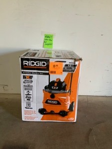 lot 61 image: RIDGID 16 Gal. 6.5-Peak HP NXT WetDry Shop Vacuum with Cart, Filter, Hose and Accessories NOT USED SEE PICS