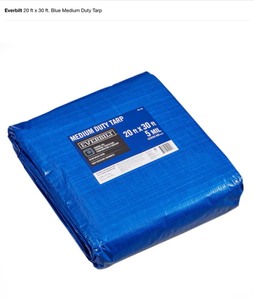 lot 66 image: EVERBILT TARPS DIFFERENT SIZES NOT USED SEE PICS