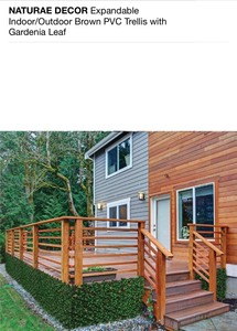 lot 86 image: 2 CASES WITH NATURAE DECOR EXPANDABLE INDOOROUTDOOR BROWN PVC TRELLIS WITH GARDENIA LEAF NOT USED SEE PICS