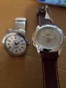 Two NutriDense Silage Corn Watches New Fossil PR-5166 and a Used Swiss Army Mens Watch