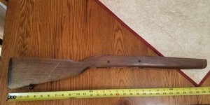 Military Rifle Wood Stock and Forearm with Metal Butt Plate - 29 inches long