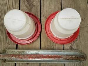 2 - Little Giant Chicken Waterers and a 24 inch Little Giant Galvanized Chick Feeder