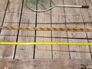 6-Fishing Rods and Reels and a Cane Fishing Rod Missing one section of Rod, Johnson and Zebco Reels