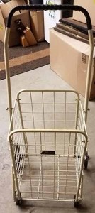Folding Metal Shopping Cart with Casters on the front