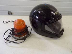 Flashing 12v Warning Light and Helmet