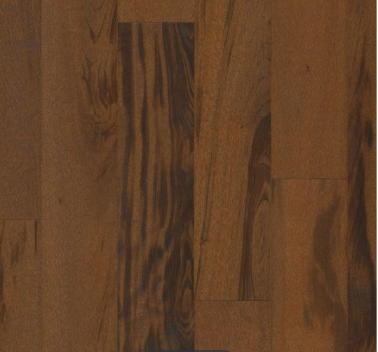 lot 129 image: 510 SF - Exotic Engineered Wire brushed Tigerwood Flooring - Chocolate