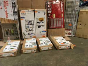 PALLET WITH MIXED STORAGE SHELVING SEE PICS