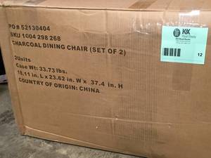 STYLEWELL Beckridge Ebony Wood Upholstered Dining Chair with Charcoal Seat (Set of 2) (18.11 in. W x 37.4 in. H) SEE PICS