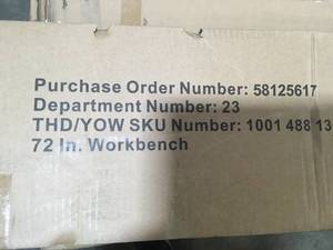 HUSKY 6 ft. Adjustable Height Solid Wood Top Workbench SEE PICS