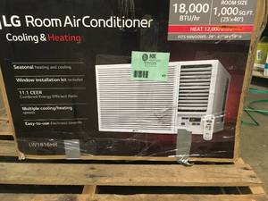 LG ELECTRONICS 18,000 BTU 230208-Volt Window Air Conditioner with Cool, Heat and Remote in White SEE PICS