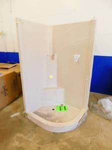 RV Beige Corner Shower