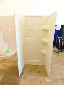 RV Beige Plastic Surround Shower