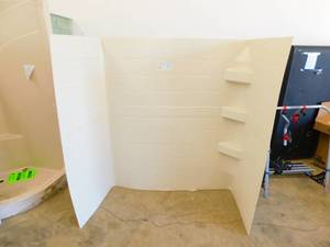 RV Beige Plastic Surround Tub