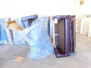Two Broken RV Brown Leather Thomasville Couches