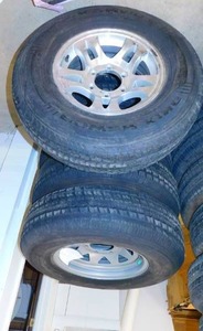 RV Tires w6 Lug Silver Rims and Tire Cover