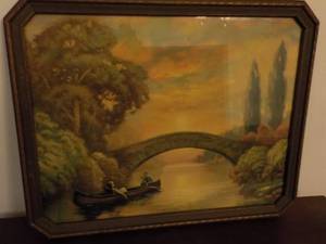 lot 144 image: Lovely Vintage Framed Print 20 x 16...