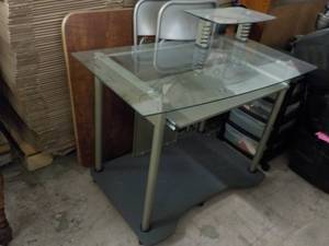 lot 193 image: Studio Metal and Glass Desk 42 x 24...