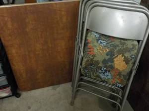 lot 201 image: Card Table and 4 Chairs...