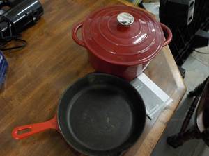 lot 207 image: Porcelain Enamel Cast Iron Cookware...