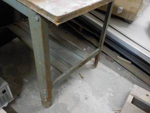 lot 216 image: Work Table Wood Top, Metal Base 30 ...