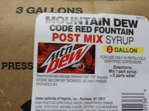 lot 359 image: 3 - 3 Gallon Mountain Dew Code Red ...