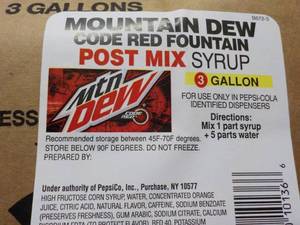 lot 360 image: 3 - 3 Gallon Mountain Dew Code Red ...