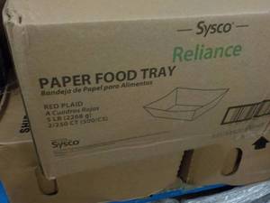 lot 363 image: 1 Case Sysco Reliance Paper Food Tr...