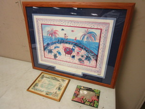 lot 274 image: MORE THAN A TEA-PARTY PRINT, FRAMED, SIGNED BY FEMINSIT ARTIST JANE EVERSHED, MORE