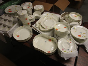 lot 290 image: MIKASA JUST FLOWERS BONE CHINA SET, 84 PIECES