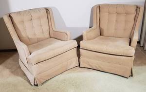 lot 304 image: Pair of Taupe Armchairs