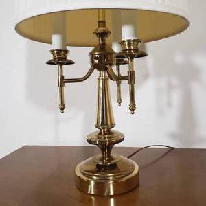 lot 243 image: Brass Three Arm Table Lamp