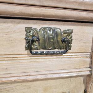 lot 227 image: Antique Blonde Oak Washstand Side Table