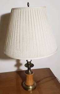 lot 173 image: Petite Brass Candle Stick Lamp