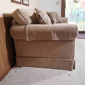 lot 308 image: Taupe Corduroy Sofa