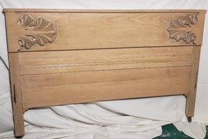 lot 233 image: Blond Floral Head and Foot Board