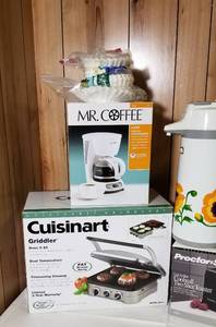 lot 452 image: Cuisinart Griddler, Mr. Coffee and Proctor Silex Toaster