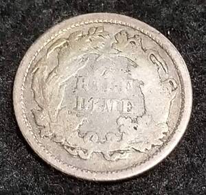 1872 US SEATED LIBERTY HALF DIME