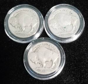 3 BUFFALO NICKELS IN AIRTITES